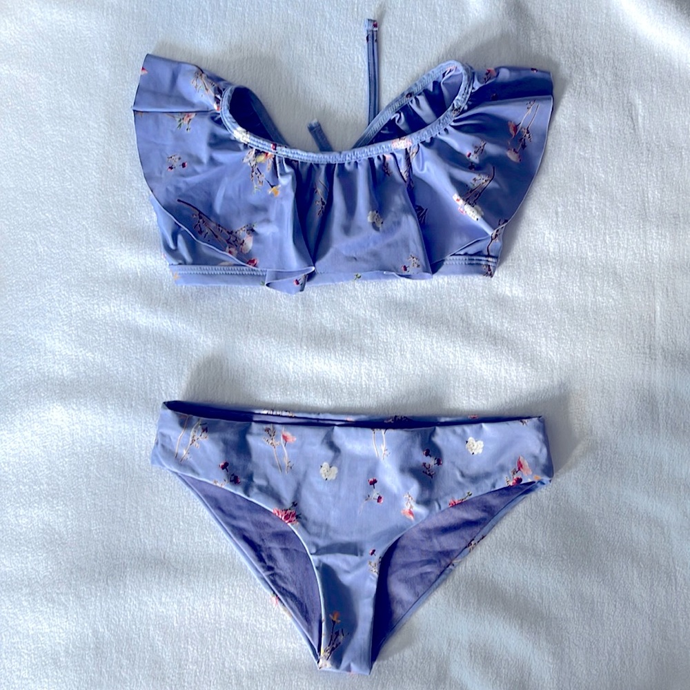 Girls floral lavander bikini size 10 Agua Bendita